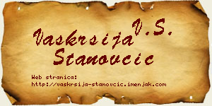 Vaskrsija Stanovčić vizit kartica